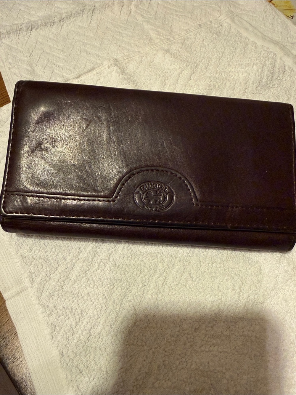 vintage Buxton genuine leather rich brown wallet